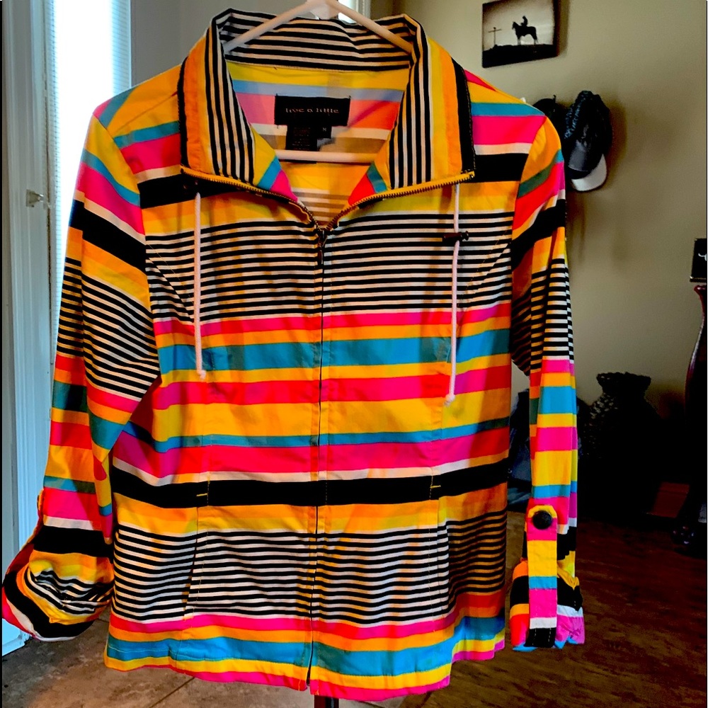 Women’s light weight jacket. Bright colors.